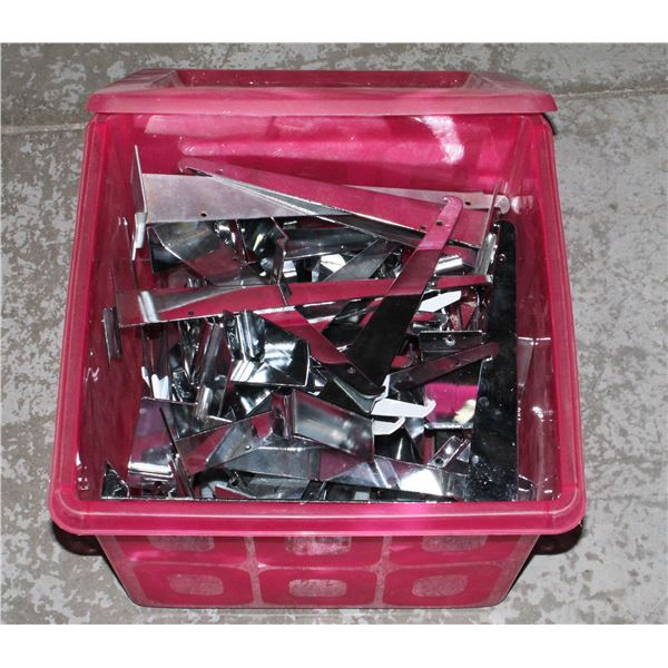 TOTE OF STORE SHELF HANGERS