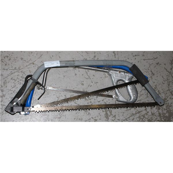 23'' BOW SAW AND TWO OTHER SAWS