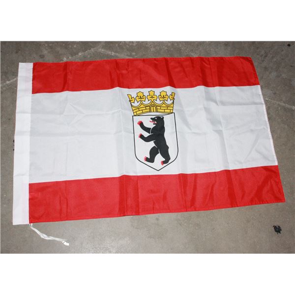 FLAG GERMANY BERLIN BEAR WITH CROWN