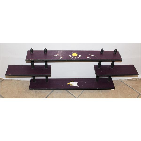 PURPLE STAGGERED TIER WALL HANGING SHELF