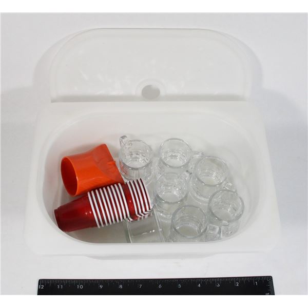 IKEA CONTAINER WITH MINI GLASSES