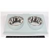 Image 1 : ALUMINUM DOG BOWLS AND PLASTIC HOLDER