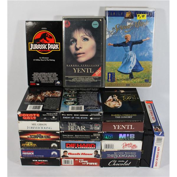 BOX OF ASSORTED VHS TAPES INCLUDING JURASSIC PARK,