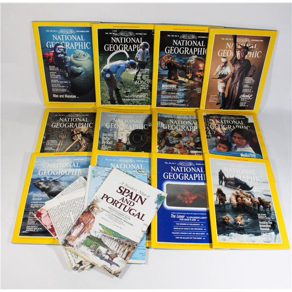 NATIONAL GEOGRAPHIC 1984 FULL DECADE INC. MAPS