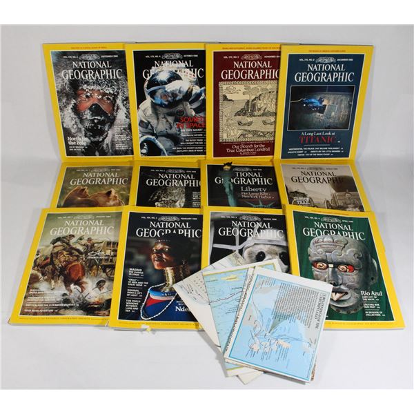 NATIONAL GEOGRAPHIC 1986 FULL DECADE INC. MAPS