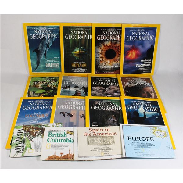 NATIONAL GEOGRAPHIC 1992 FULL DECADE INC. MAPS