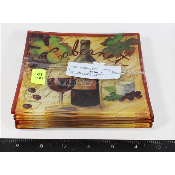 4 GLASS COASTERS