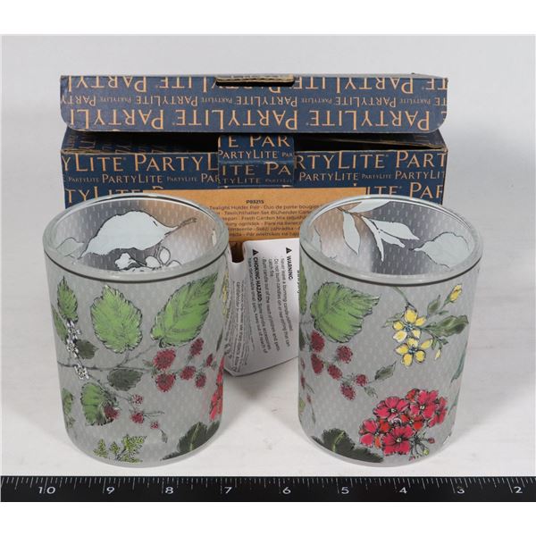 PARTYLITE FRESH GARDEN MIX TEALIGHT HOLDER PAIR