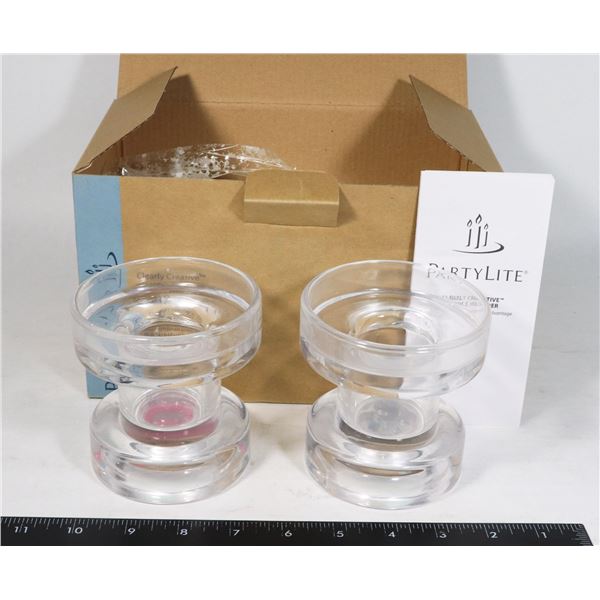 PARTYLITE CLEARLY CREATIVE CANDLE HOLDER PAIR