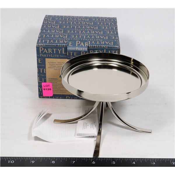 PARTYLITE NICKEL PLATE JAR PEDESTAL