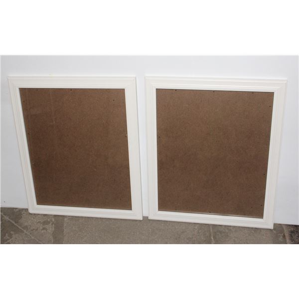 PAIR OF WHITE WOOD BORDER MATCHING FRAMES
