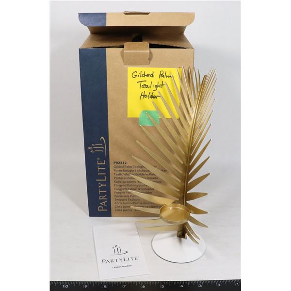 PARTYLITE GILDED PALM TEALIGHT HOLDER