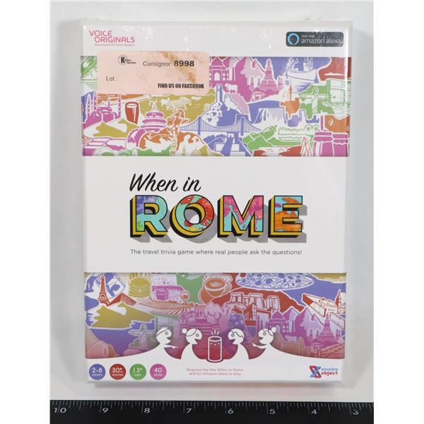 NEW WHEN IN ROME TRIVIA GAME