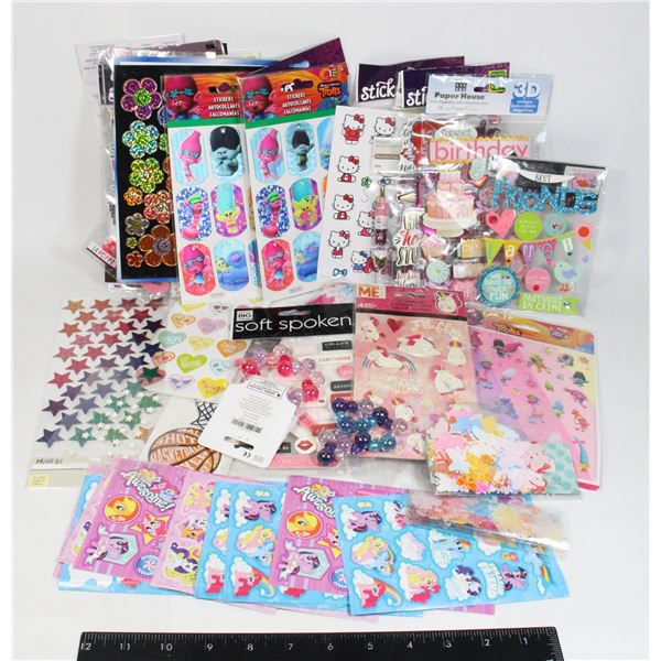 LOT OF KIDS STICKERS SOME OPEN