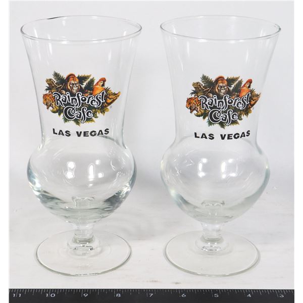 SET OF 2 RAINFOREST CAFE LAS VEGAS COCKTAIL