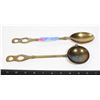 Image 1 : 2 BRASS SERVING SPOONS