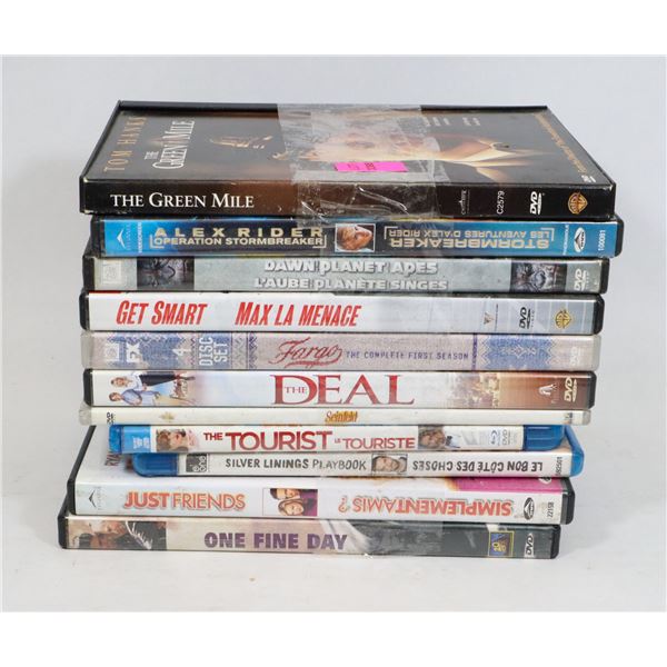 BUNDLE OF ASSORTED DVDS
