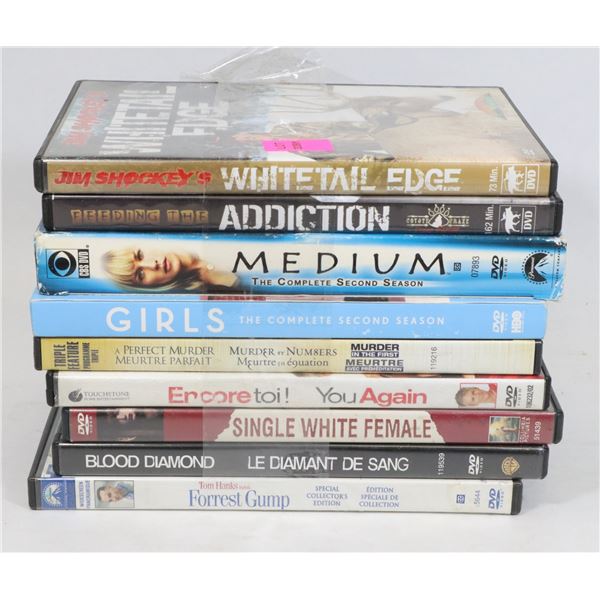 BUNDLE OF ASSORTED DVDS