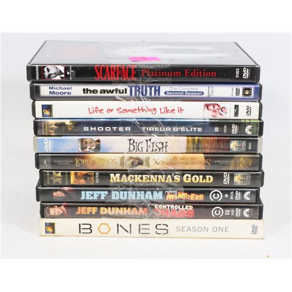 BUNDLE OF ASSORTED DVDS