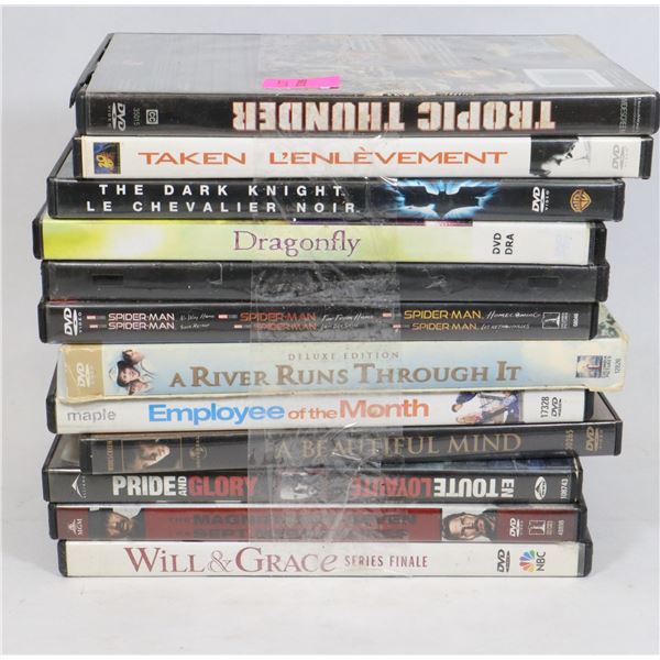BUNDLE OF ASSORTED DVDS