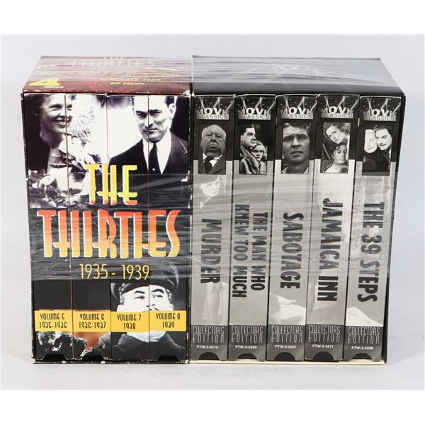 TWO VINTAGE TV VHS BOX SETS INCLUDING THE THIRTIES