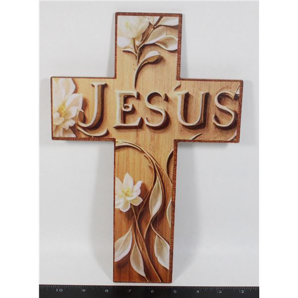 NEW FLUSH PICTURE WOOD CROSS (NOT ETCHED)