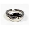 Image 1 : NEW YING AND YANG STACKING CUFF RINGS. RHINESTONE