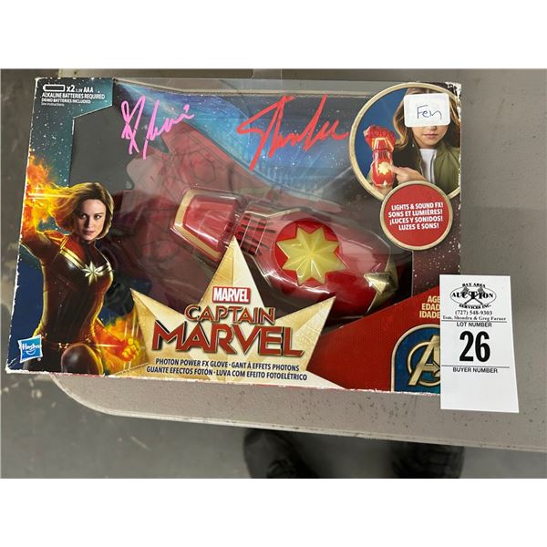 Captain Marvel FX Glove Autographed by Stan Lee/Brie Larson