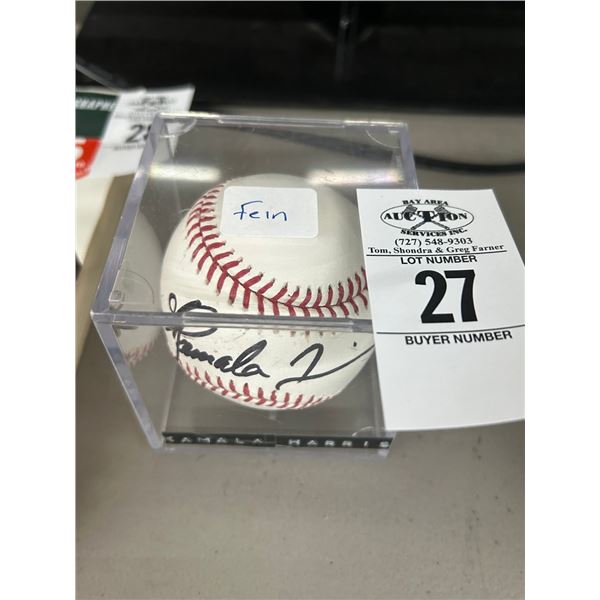 Kamala Harris Autographed Baseball
