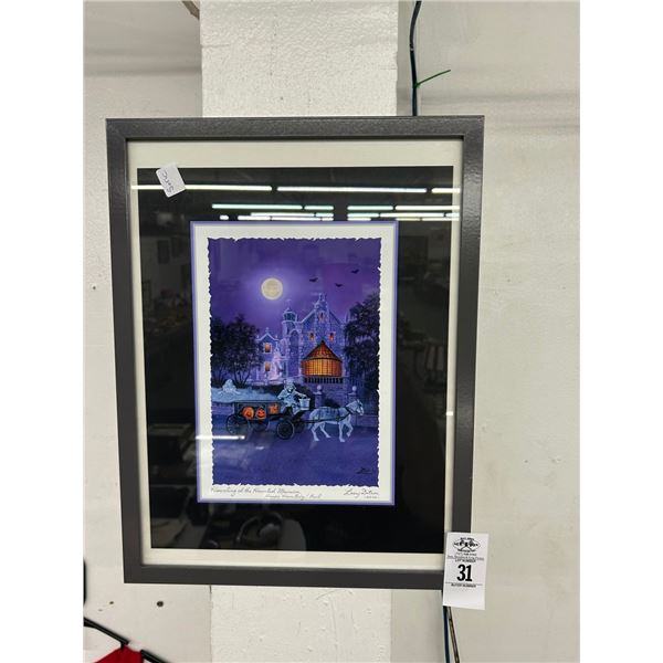 Framed Wall Art Haunting Haunted Mansion - Signed Larry Dotson - 11"  X  15"