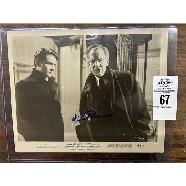 Vincent Price Autographed Photo