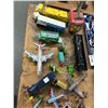 Image 3 : Die Cast/Tin Litho Miniatures Airplanes, Helicopter, Train, Semi Truck, Gondola