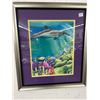 Image 2 : Framed Sea Turtle Wall Art - Signed Sachi,   Dolphin Wall Art -  12"  X  15"  - 2