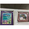 Image 3 : Framed Sea Turtle Wall Art - Signed Sachi,   Dolphin Wall Art -  12"  X  15"  - 2