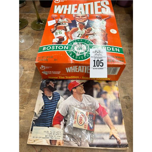 Vtg. Pete Rose Sports Illustrated Magazine Wheatie Boston Garden Collector Box, Esso