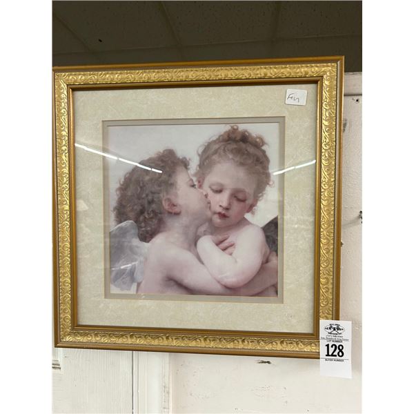 Framed Cherub Wall Art - 15"  X  15"