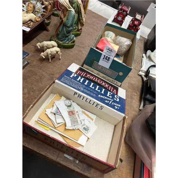 Collector Stamps, Souvenir Baseballs, Die Cast Fire Trucks w/Cigar Box