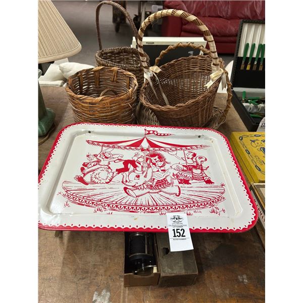 Vintage Carousel Bed Tray, Deep Sea Reel, Asst. Baskets
