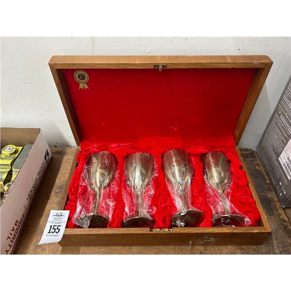 Brass Goblets Set of 4 w/Case