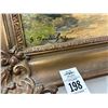 Image 2 : Ornately Framed Oil On Canvas Street Scene - Artist Signed - Slight Damage