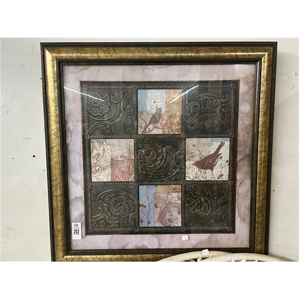 Framed Contemporary Wall Art - 24"  X  24"