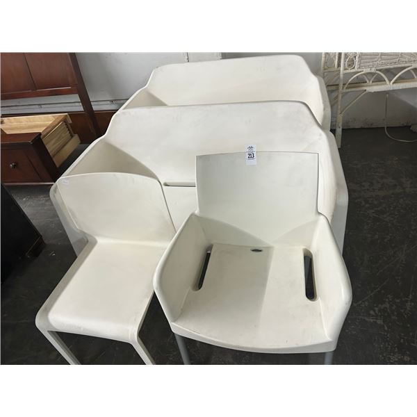 Contemporary Plastic Patio Loveseats 2,  Chairs 2