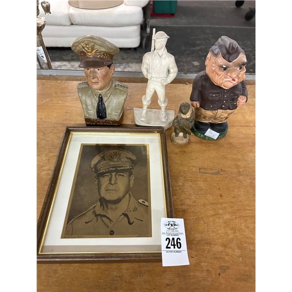 Douglas McCarther Photo/Bust, Military Figurines