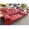 Image 3 : Red Leather Sofa/Loveseat Set w/Chrome Legs