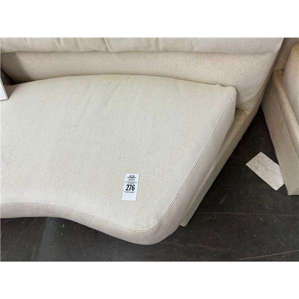 Bone Cloth L Shaped 6 Section Sofa w/Lounger - Needs Cleaning