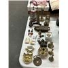 Image 1 : Cast/Brass Candlestands, Cat Ashtray, Metals, Flint Lighters, Lantern, More