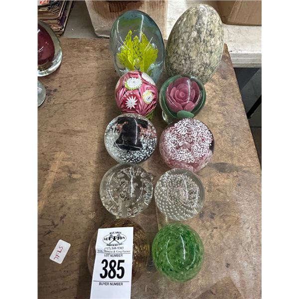 10-Art Glass Paperweight/Marble Egg - 10 X $