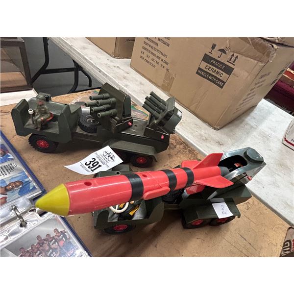 Vintage Toy Missile Trucks w/Soldiers/Missile