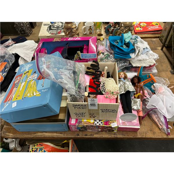 Asst. Barbie Dolls/Accessories, RC Car, Vintage Accessry Case
