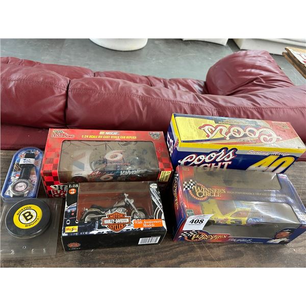 Die Cast Collector Cars 3, Motorcycle, Hockey Puck, Dale Earnhardt Watch